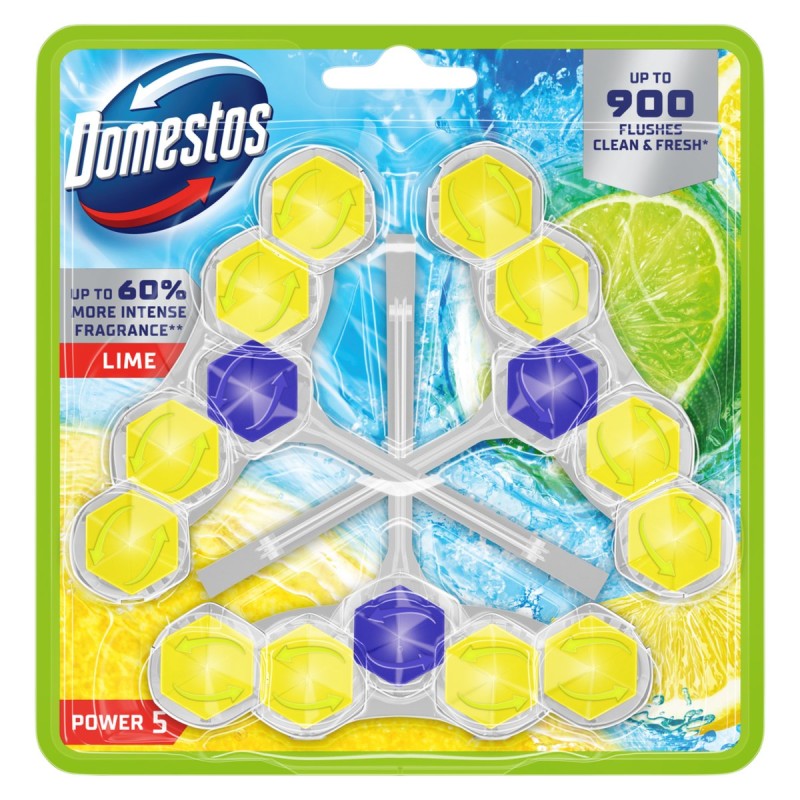 Domestos Kostka toaletowa Power 5 Lime 3x50g